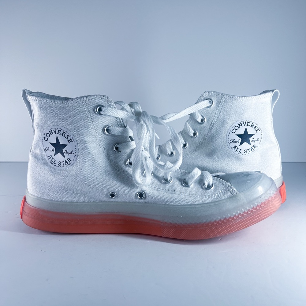 Converse Kids High-Top Sneakers in White and‎ Orange